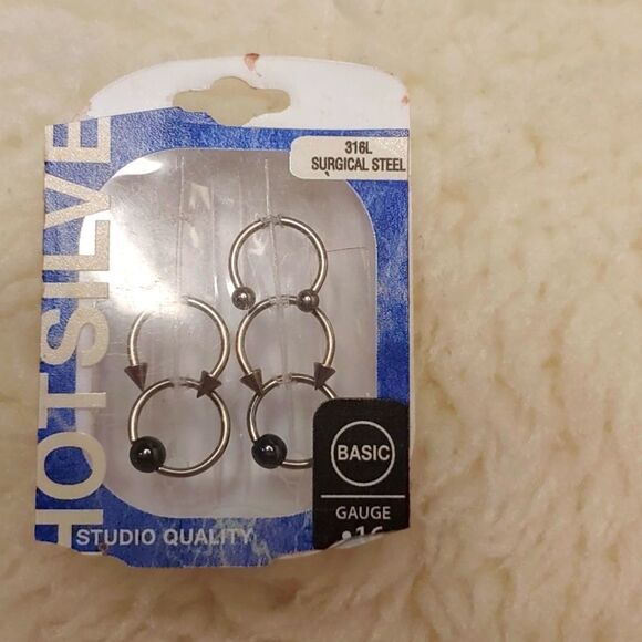 basic 16 gauge surgical steel rings for piercings, - Picture 1 of 2